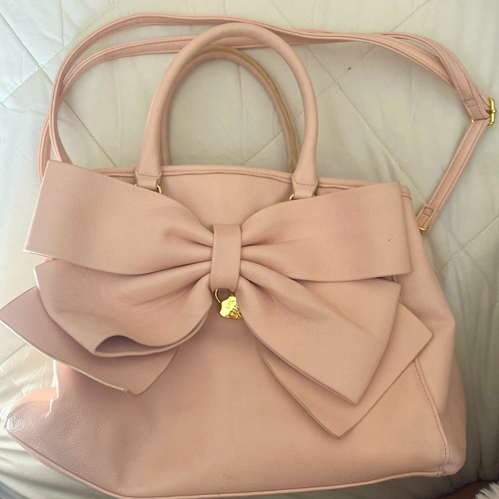 Pink Betsey Johnson bow purse